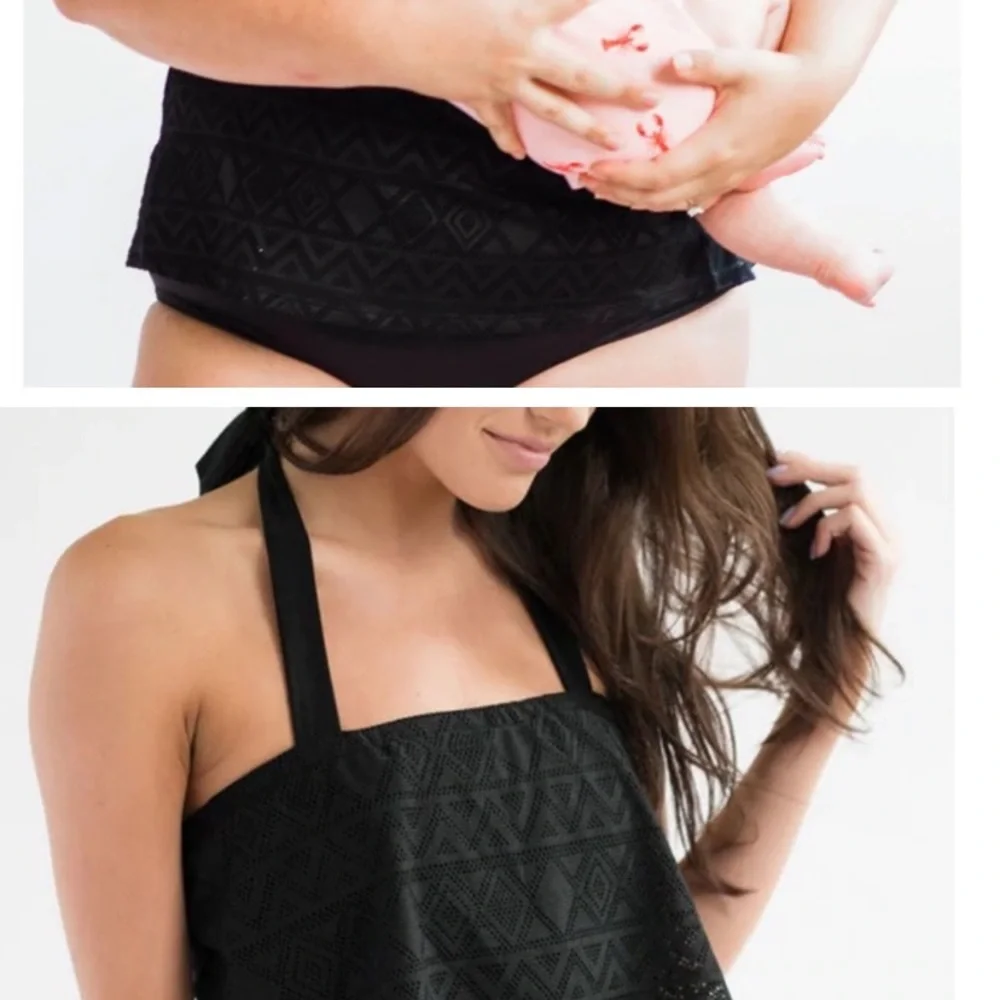 Nursing Queen breastfeeding maternity swimsuit top black small - Picture 6 of 6